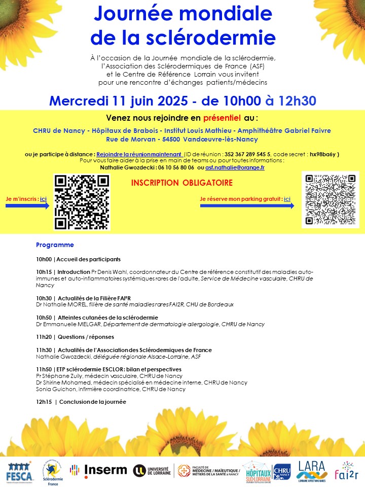 Programme JM Sclérodermie 2025 ASF-CHRU Nancy